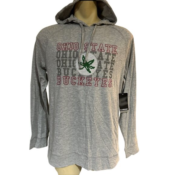 New Ohio State OSU Buckeyes Colosseum Athletics Gray Hooded LS Shirt Men's L - Picture 1 of 9